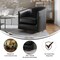 Merrick Lane Ada Upholstered Club Style Barrel Chair with Nail Trim, Sloped Arms, and 360 Degree Swivel Base in a Vinyl Wrap